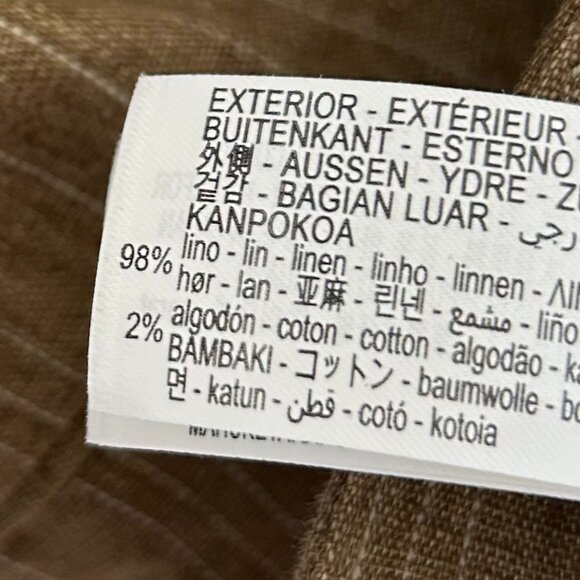 ZARA Linen Beige Striped Blazer Size M - Picture 7 of 11